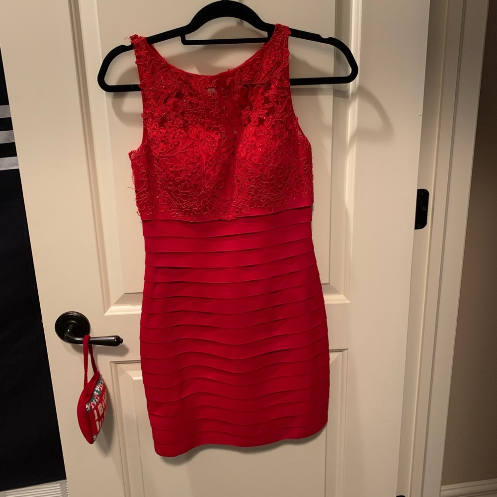Sherri Hill Red Bandage Dress
